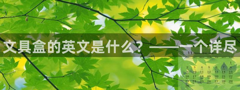 九游会主页：文具盒的英文是什么？——一个